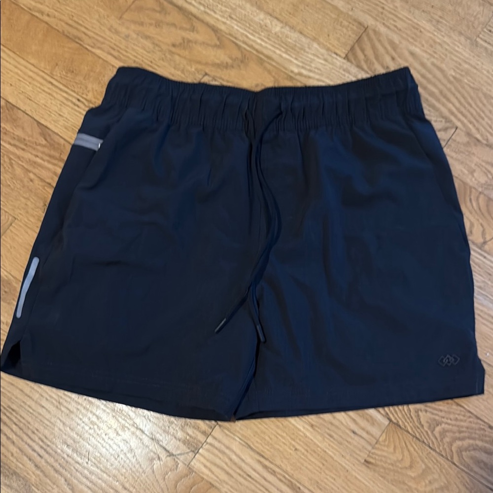 Black Athletic Shorts with Elastic Waistband